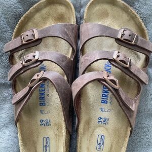 Birkenstock Brown Oiled Leather Florida Sandals